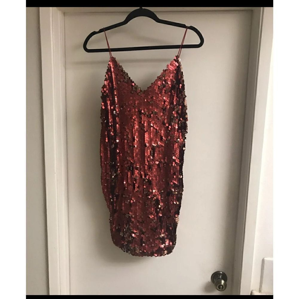 NWOT~Gorgeous Red Sequin Party Dress Sz Large